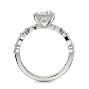 Julija Oval Cut Pave Hidden Halo Shared Prong Engagement Ring - Nivetta
